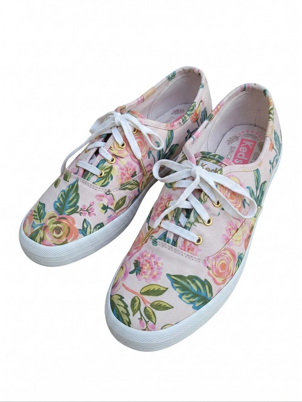 Rifle Paper Co. X Keds Pink Floral Canvas Sneakers